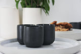 EMMA - Ceramic espresso cup in black and glossy glaze- Long