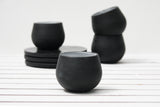 Eve - Ceramic espresso cup in black and white glossy glaze