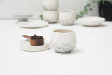 Eve - Ceramic espresso cup in white and black dots pattern