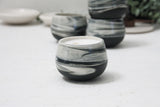 Eve -Ceramic cappuccino cup in white and black marble pattern