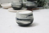 Eve -Ceramic cappuccino cup in white and black marble pattern