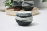 Eve -Ceramic cappuccino cup in white and black marble pattern