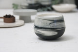 Eve -Ceramic cappuccino cup in white and black marble pattern