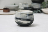 Eve -Ceramic cappuccino cup in white and black marble pattern