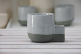 Lenny- Ceramic espresso cup in gray and white