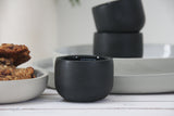 EMMA - Ceramic espresso cup in black and glossy glaze- Short