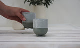Plus- Ceramic espresso cup in gray and white glaze