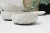 Anna- Ceramic bowl white and black dots pattern-short