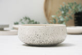 Anna- Ceramic bowl white and black dots pattern-short