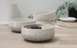 Anna- Ceramic bowl white and black dots pattern-short