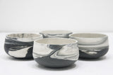 Bella- Ceramic bowl in black and white marble pattern