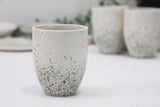 ORI -Ceramic cappuccino cup in white and black dots pattern