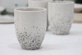 ORI -Ceramic cappuccino cup in white and black dots pattern