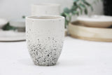 ORI -Ceramic cappuccino cup in white and black dots pattern