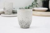 ORI -Ceramic cappuccino cup in white and black dots pattern