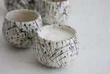 Eve -Ceramic cappuccino cup in white and black lines pattern