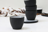 Lili - Hand-carved ceramic espresso cup with saucer