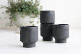 Modern ceramic espresso cup in black