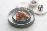 Elegant Two-Sized Serving Dish Set in gray and white glossy glaze