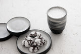 ORI -Ceramic cappuccino cup in black and white marble pattern