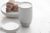 Ori - Ceramic tumbler in gray and white glossy glaze