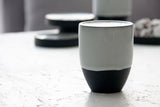 ORI -Ceramic cappuccino cup in black and white glossy glaze