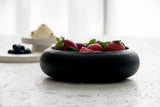 Ceramic bowl black and white glossy glaze