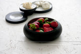 Ceramic bowl black and white glossy glaze