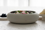Ceramic bowl light gray and white glossy glaze