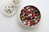 Elegant White Ceramic Salad Bowl with Black Dots Pattern