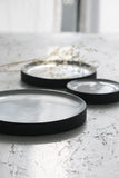 Serving platters set- Ceramic platters set in black and white glossy glaze