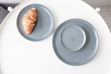 Serving platters set- Ceramic platters set in dark blue-gray