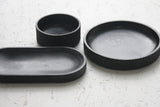 Ceramic small bowl in black curved line pattern