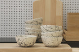 TRIO- 3 ceramic bowls in white and black lines