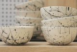 TRIO- 3 ceramic bowls in white and black lines