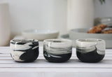 EMMA - Ceramic espresso cup in black and white marble pattern- Short