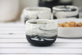 EMMA - Ceramic espresso cup in black and white marble pattern- Short