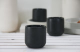 EMMA - Ceramic espresso cup in black and glossy glaze- Long