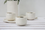 EMMA - Ceramic espresso cup in white and glossy glaze- Short