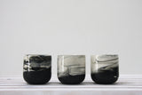 EMMA - Ceramic espresso cup in black and white marble pattern- Long