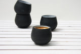 Eve - Ceramic espresso cup in black and white glossy glaze