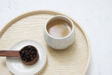 Eve - Ceramic espresso cup in white and black dots pattern