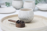 Eve - Ceramic espresso cup in white and black dots pattern
