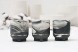 Plus - Ceramic espresso cup in black and white marble- short