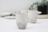 ORI -Ceramic cappuccino cup in white and black dots pattern