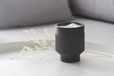 OLIVE -Ceramic cappuccino cup in black and curved lines pattern