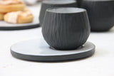 Eve - Hand-carved ceramic espresso cup with saucer