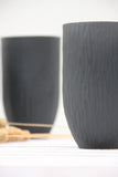 Ori - Ceramic tumbler in black hand-carved pattern