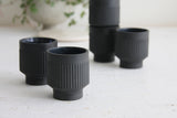 Modern ceramic espresso cup in black