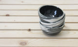 TRIO - Set of 3 small bowls black and white marbled
